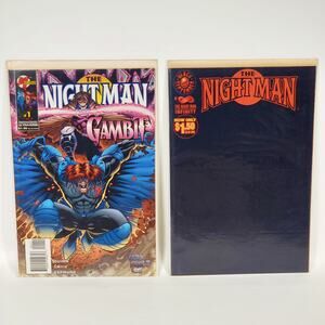 2 Book Lot Night Man Infinity / Gambit 1 Vol 1 Quinn Smith | VG+ B&B Malibu 1996